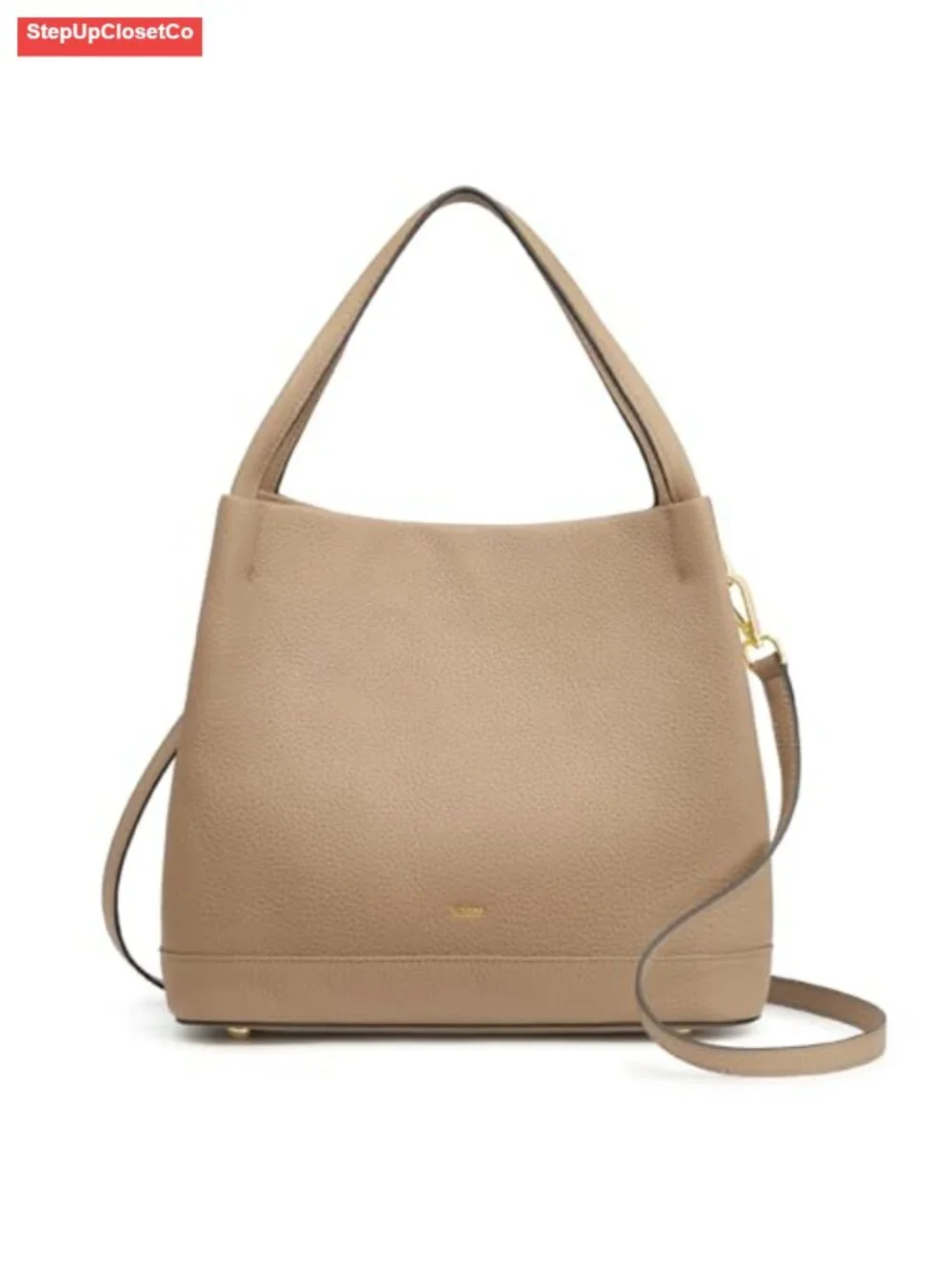 Genuine Leather Bucket Bag Women Crossbody Detachable Strap